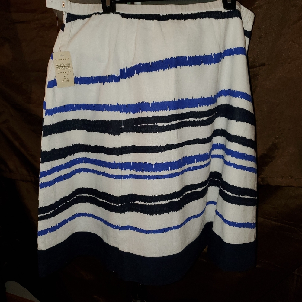NWT Coldwater Creek Blue Ombre Linen Skirt